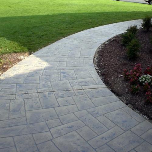 Stamped concrete walkways